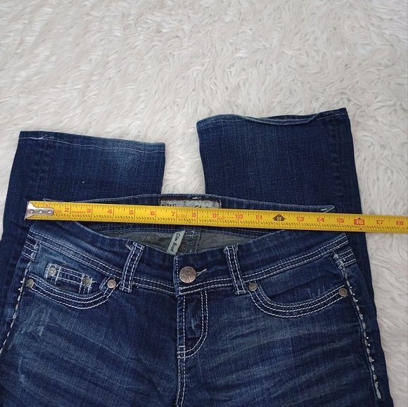 BKE Blue Boot Cut Jeans with Gradient Wash and Contrast Stitching - Picture 9 of 11